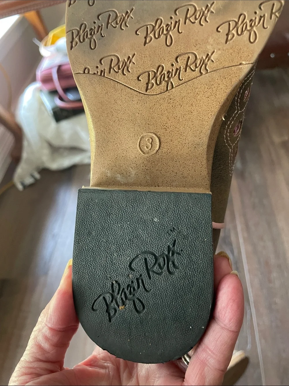 Blazin Roxx Children’s Cowboy Boots - Brown & Pink Girls Size 3